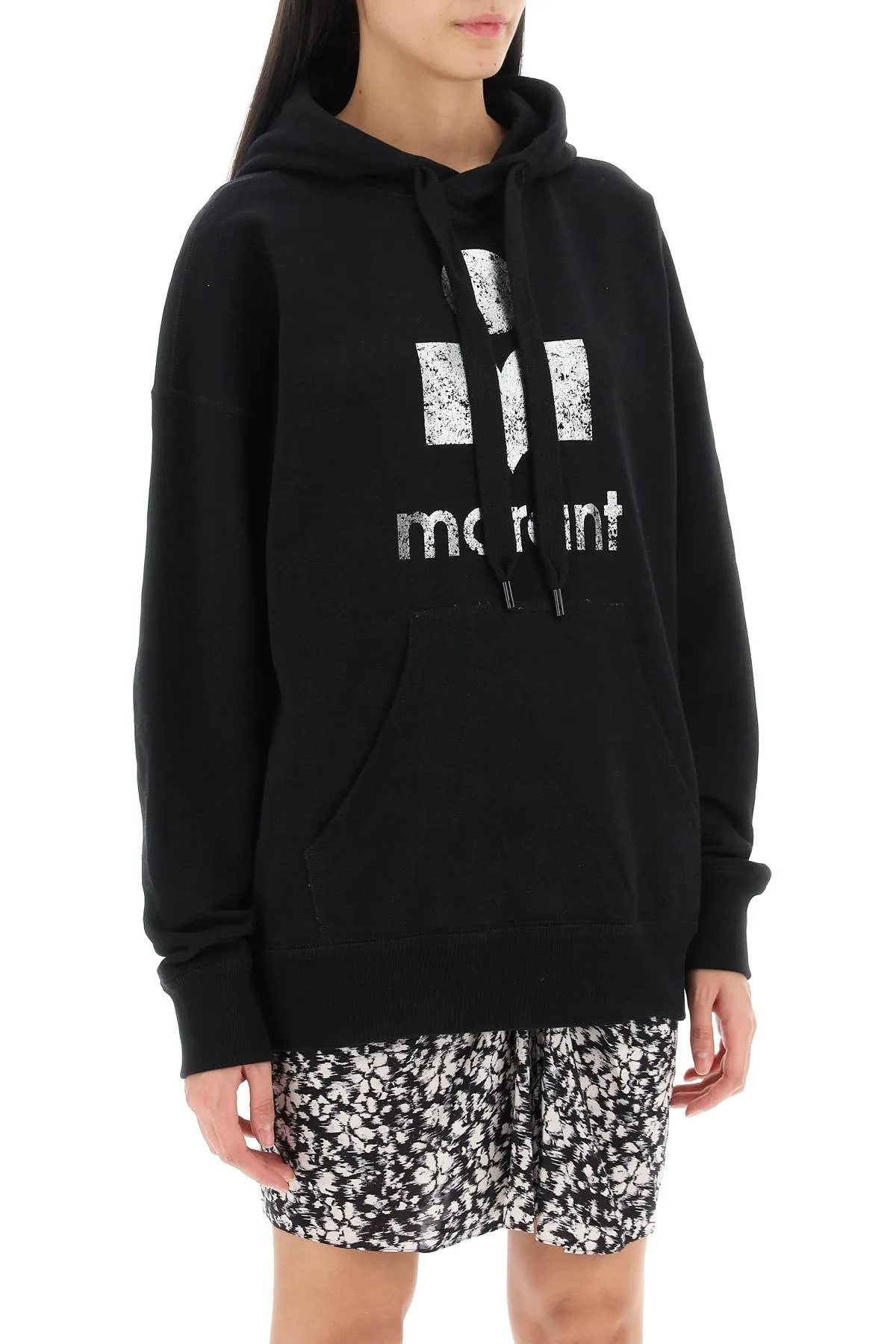 Isabel marant etoile mansel sweatshirt with metallic logo SW0001FA A3M01E BLACK