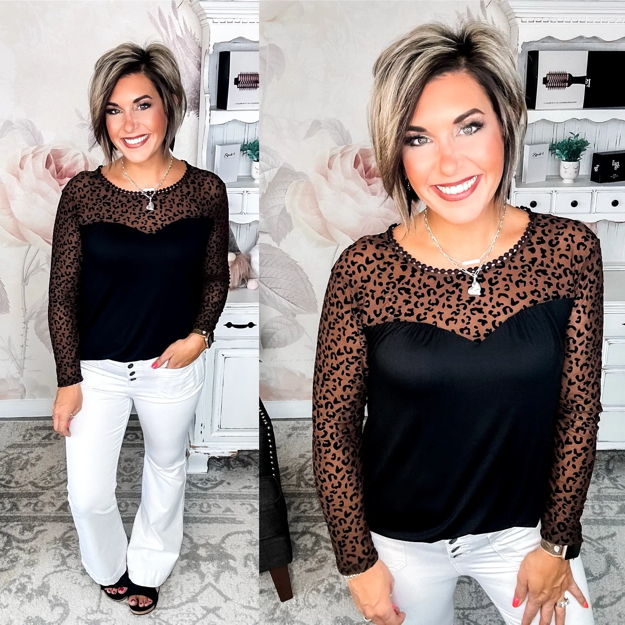 Just a Flirt Lace Detail Long Sleeve Top - Chocolate