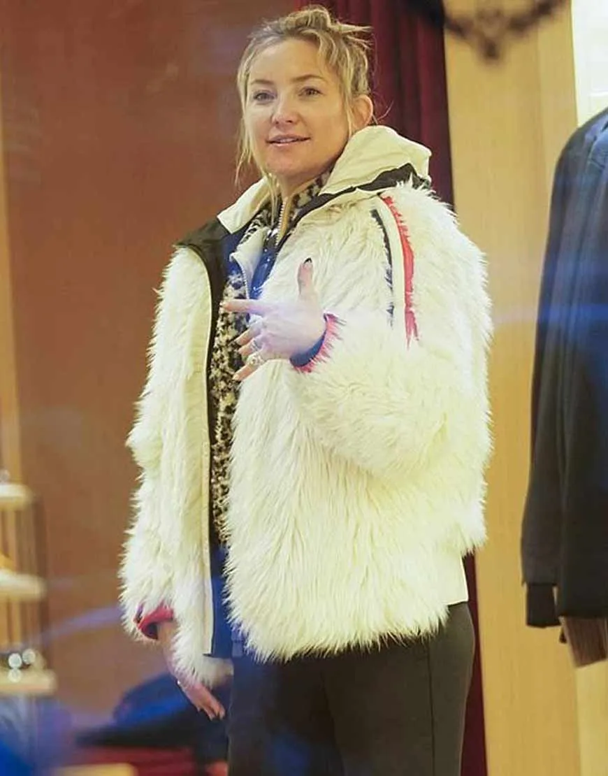 Kate Hudson White Fur Jacket | Kate Hudson Jacket | Ujackets.com