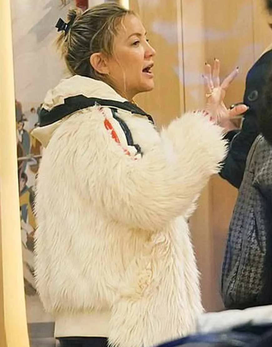 Kate Hudson White Fur Jacket | Kate Hudson Jacket | Ujackets.com