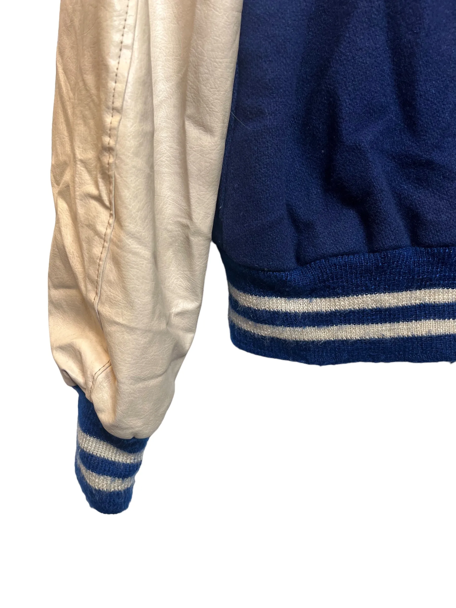 Kaye Bros. Blue White Varsity Jacket (Size L)