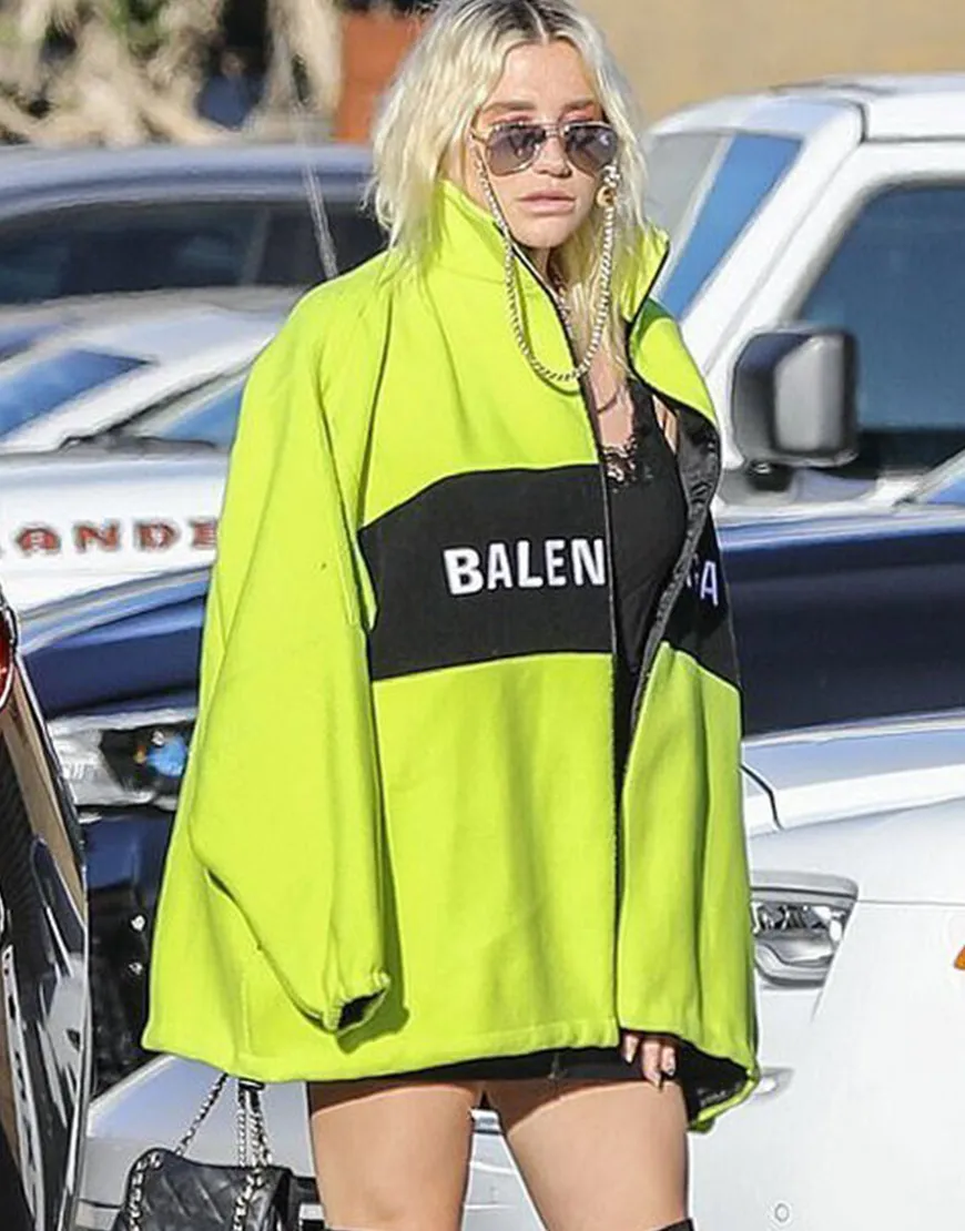 Kesha Balenciaga Green Jacket | Women's NewArrivals | Ujackets.com