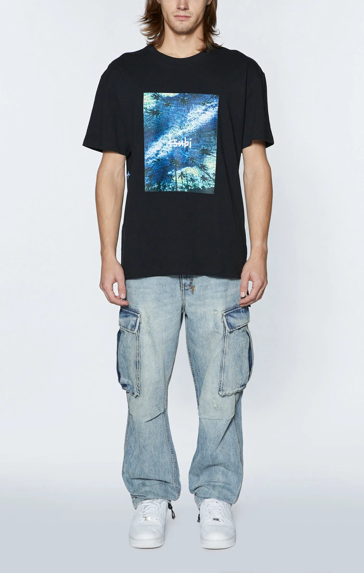 KSUBI space palm biggie ss tee - black