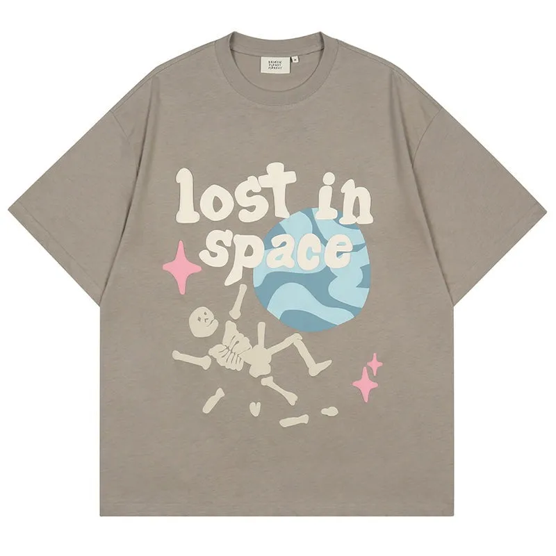 'Lost in Space' Graphic Print Cotton T-Shirt