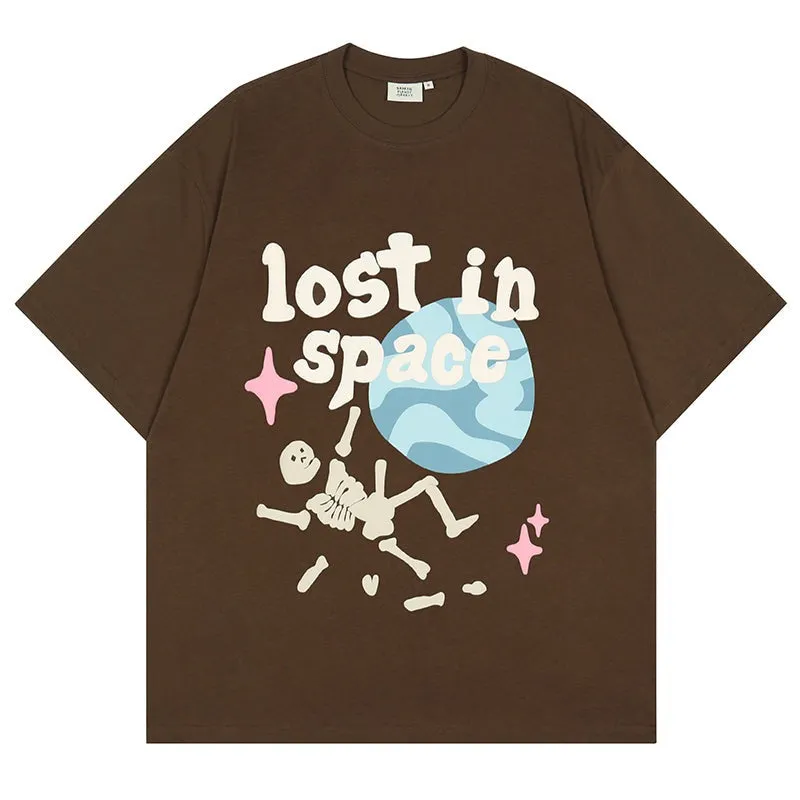 'Lost in Space' Graphic Print Cotton T-Shirt