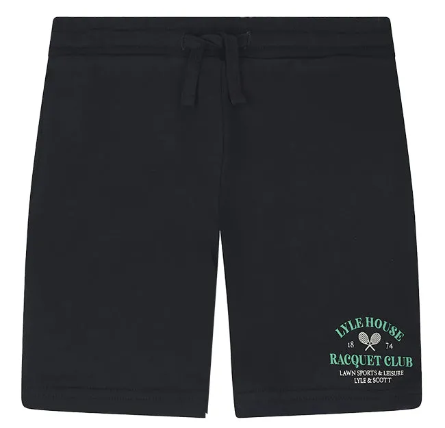 Lyle and Scott Kids Racquet Club Graphic Sweat Short Dark Navy