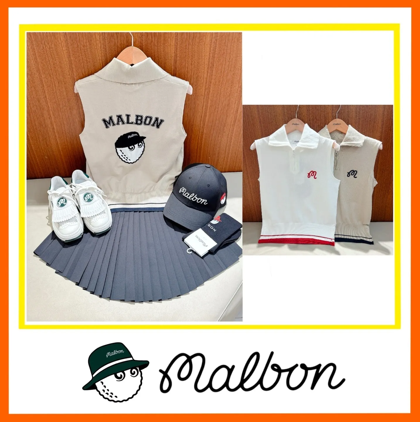 Malbon Golf  |Sweat Sleeveless Street Style Plain Short Sleeves Logo