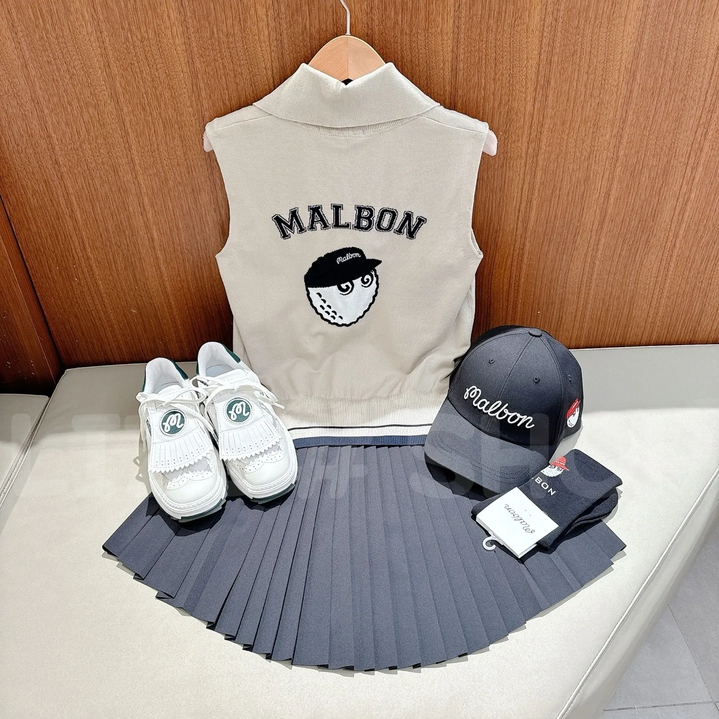 Malbon Golf  |Sweat Sleeveless Street Style Plain Short Sleeves Logo