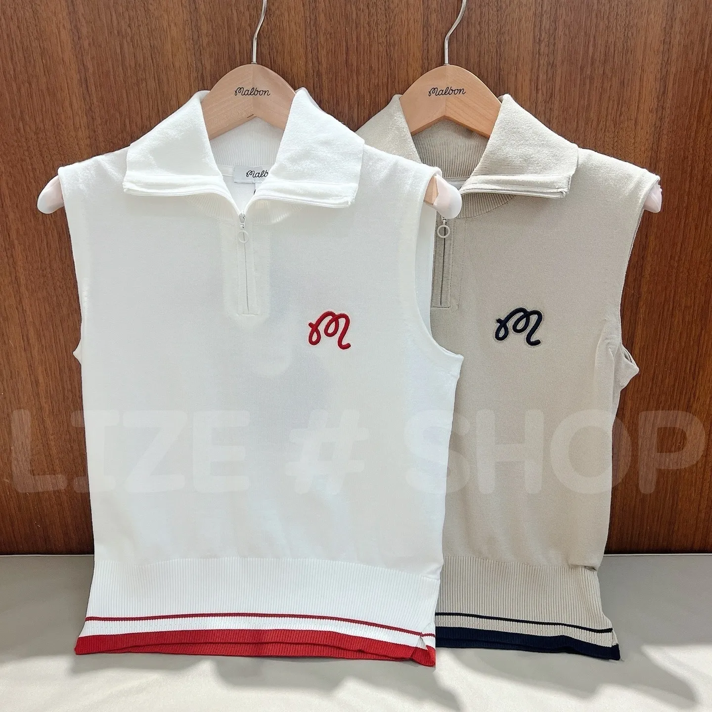 Malbon Golf  |Sweat Sleeveless Street Style Plain Short Sleeves Logo