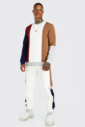 MAN Dash Colour Block Sweater Tracksuit