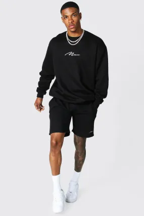 Man Signature Short Sweat Tracksuit | boohooMAN UK