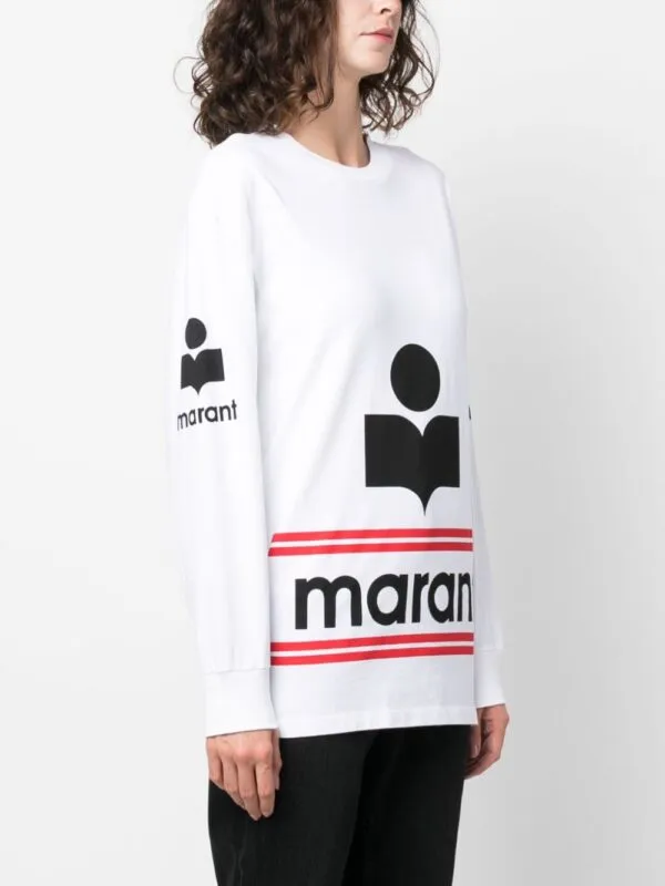 Marant Etoile Gianna Long Sleeve T Shirt White | Luxury and style at your fingertips