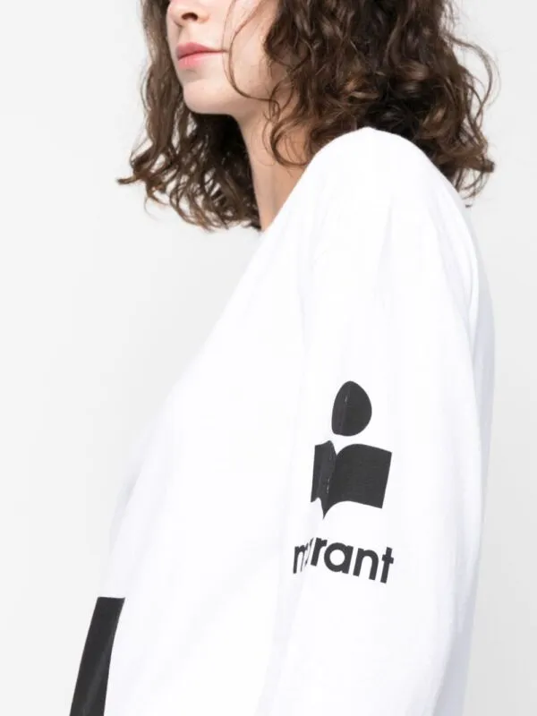 Marant Etoile Gianna Long Sleeve T Shirt White | Luxury and style at your fingertips