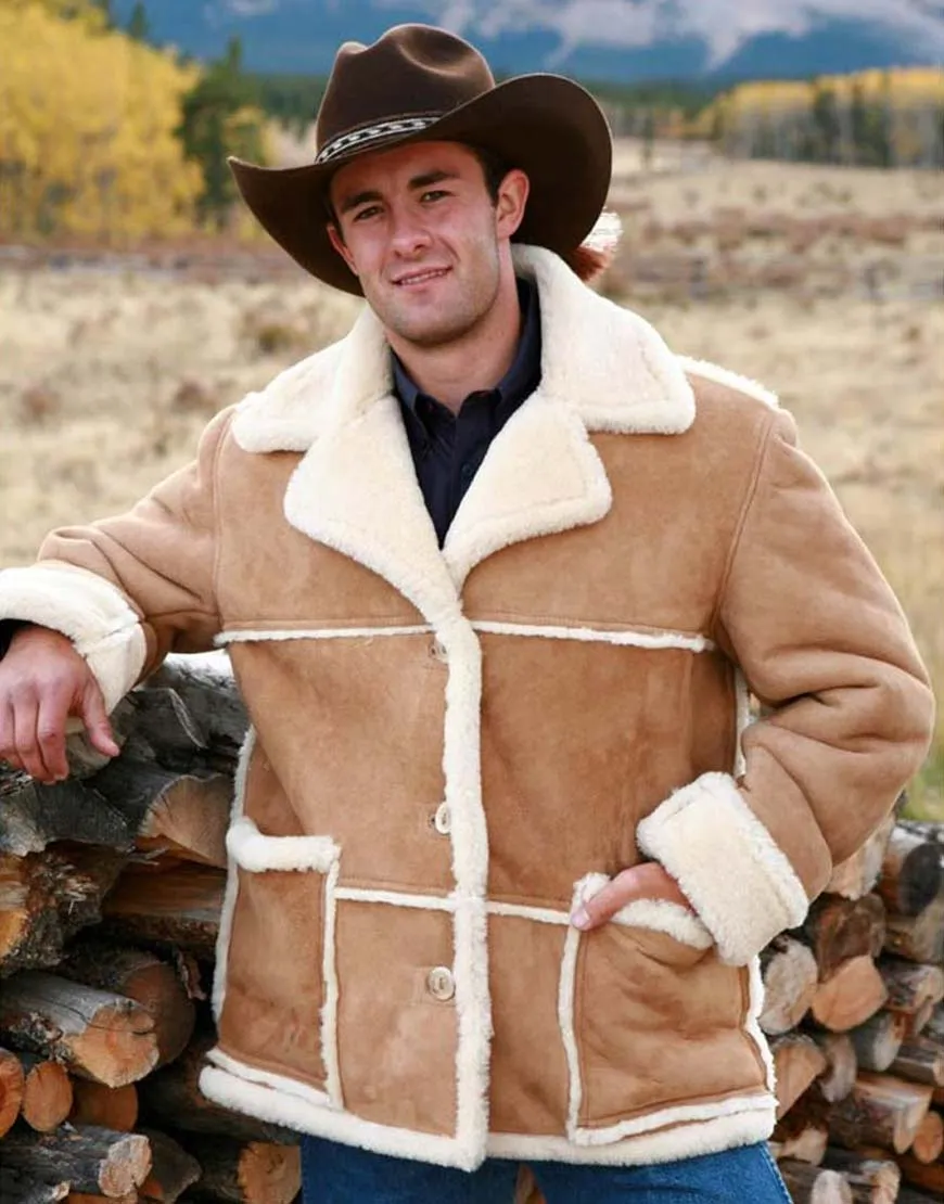 Marlboro Man Shearling Jacket | Men's Shearling Jacket | 45%Off-Ujackets