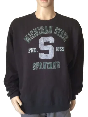 Michigan State Spartans GFS Black Long Sleeve Crew Neck Pullover Sweatshirt (L)