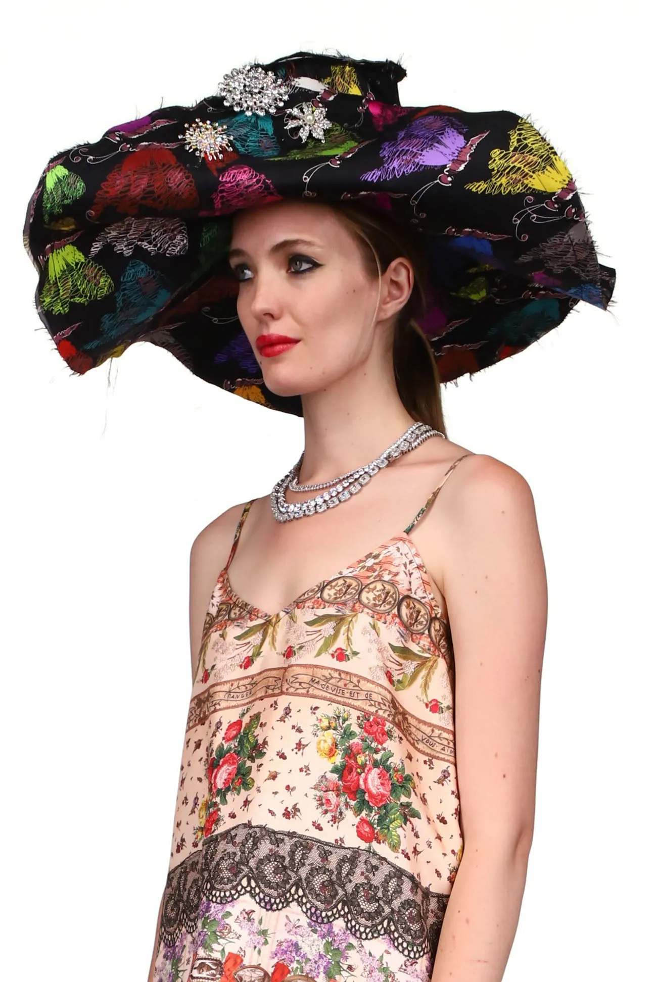 'MILLE PAPILLONS' WIDE BRIM HAT