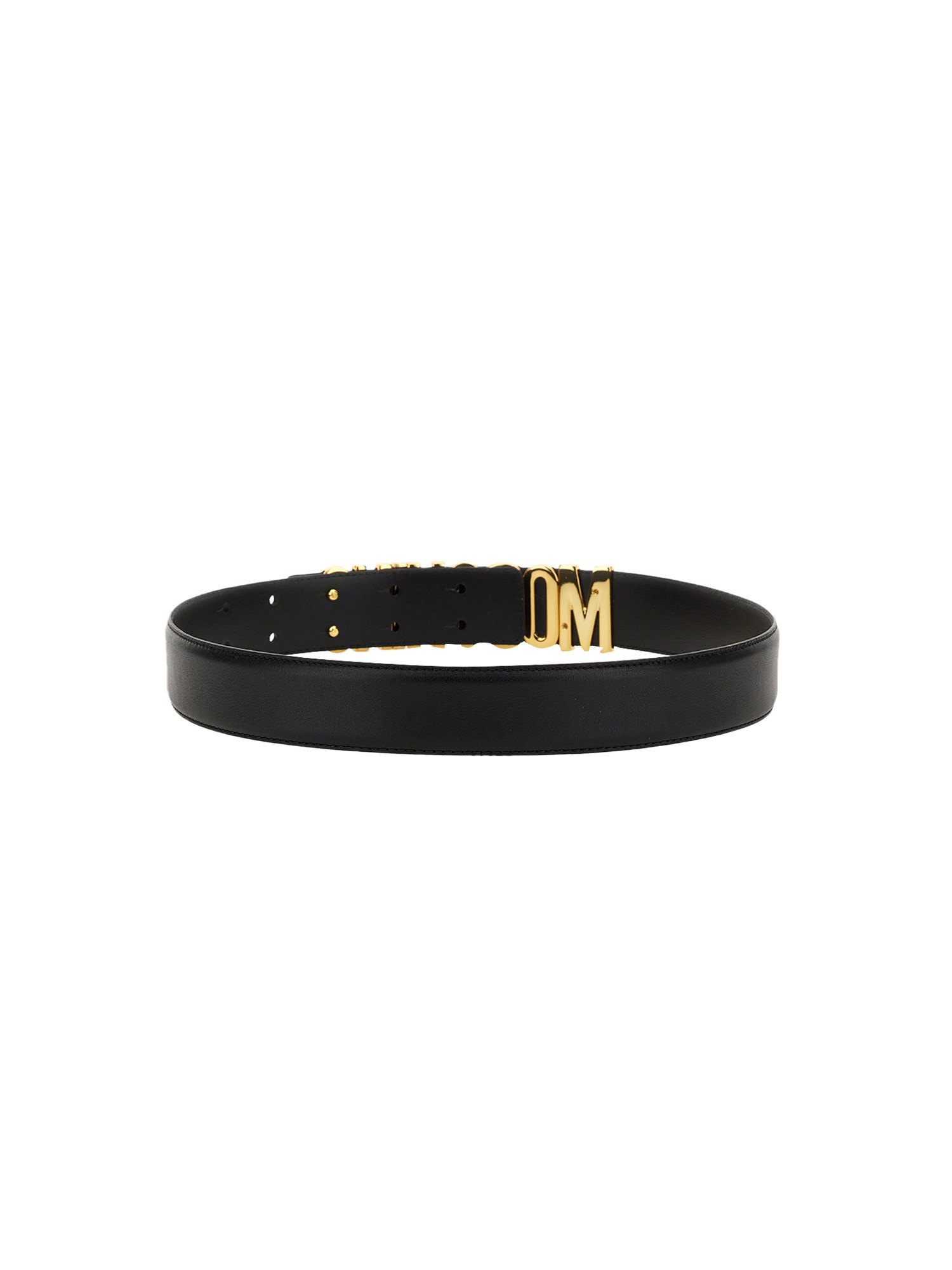 MOSCHINO    LEATHER BELT WITH LETTERING LOGO