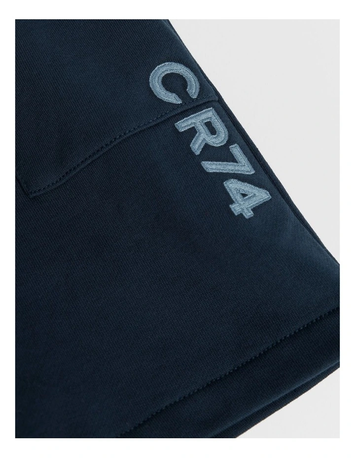 Organically Grown Cotton Logo Sweat Short in Navy