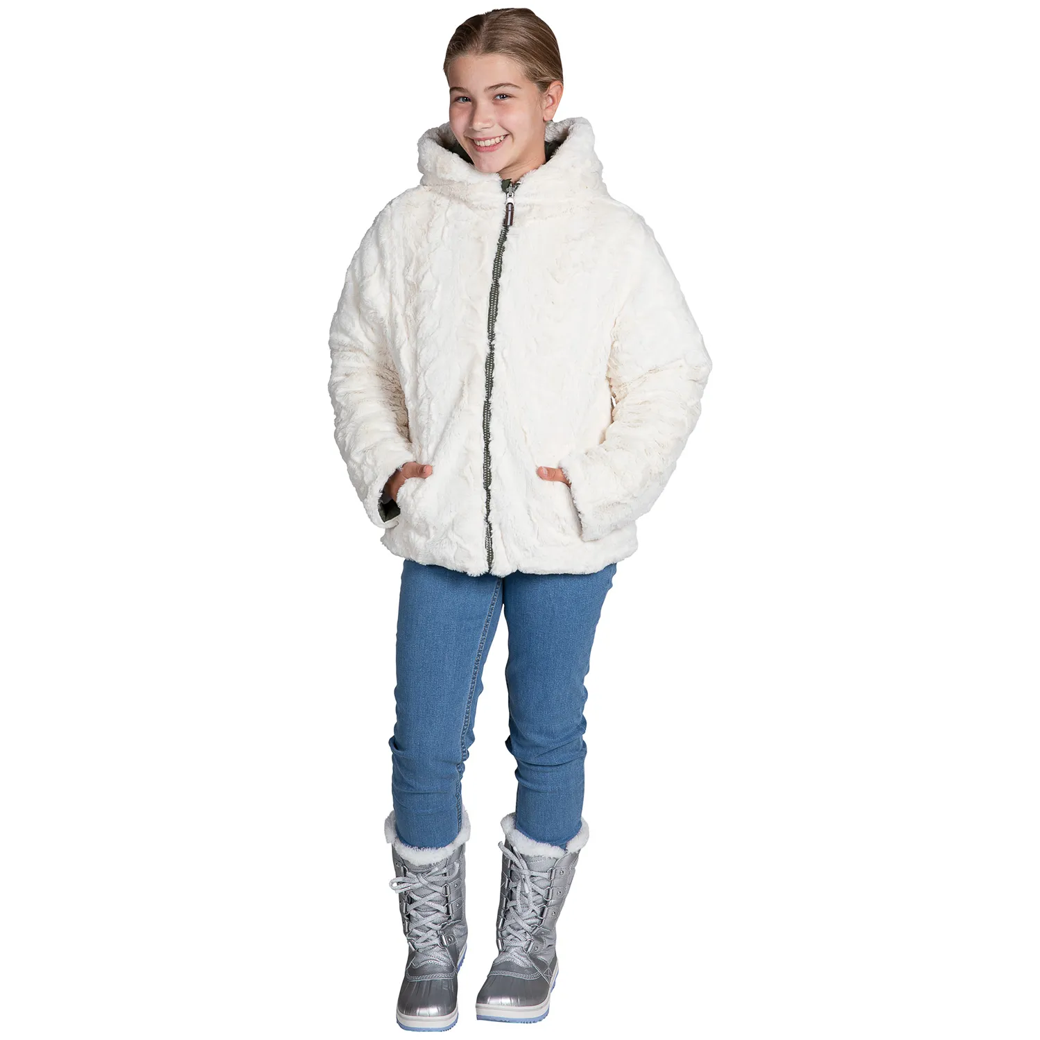 Pacific Trail Girls' Quilted Reversible Jacket