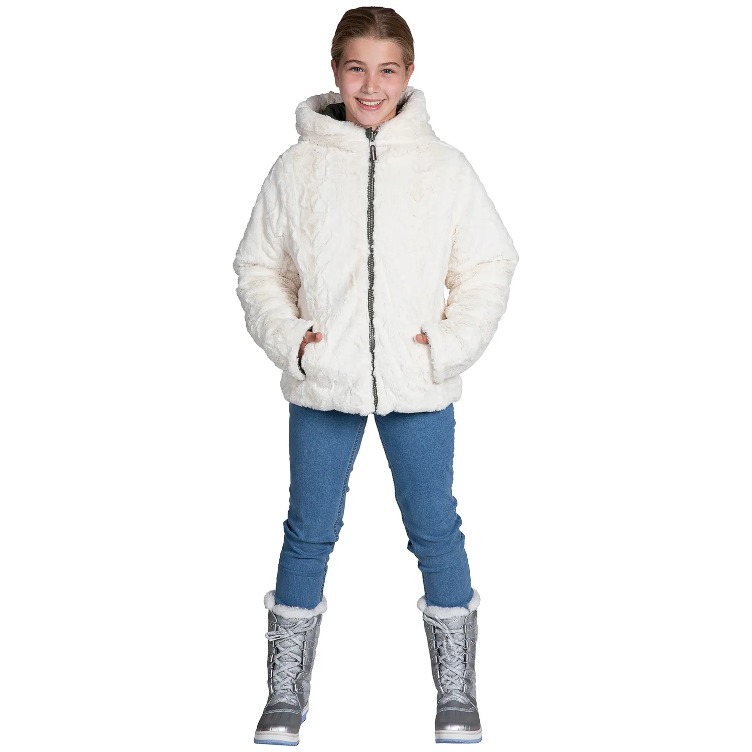 Pacific Trail Girls' Quilted Reversible Jacket