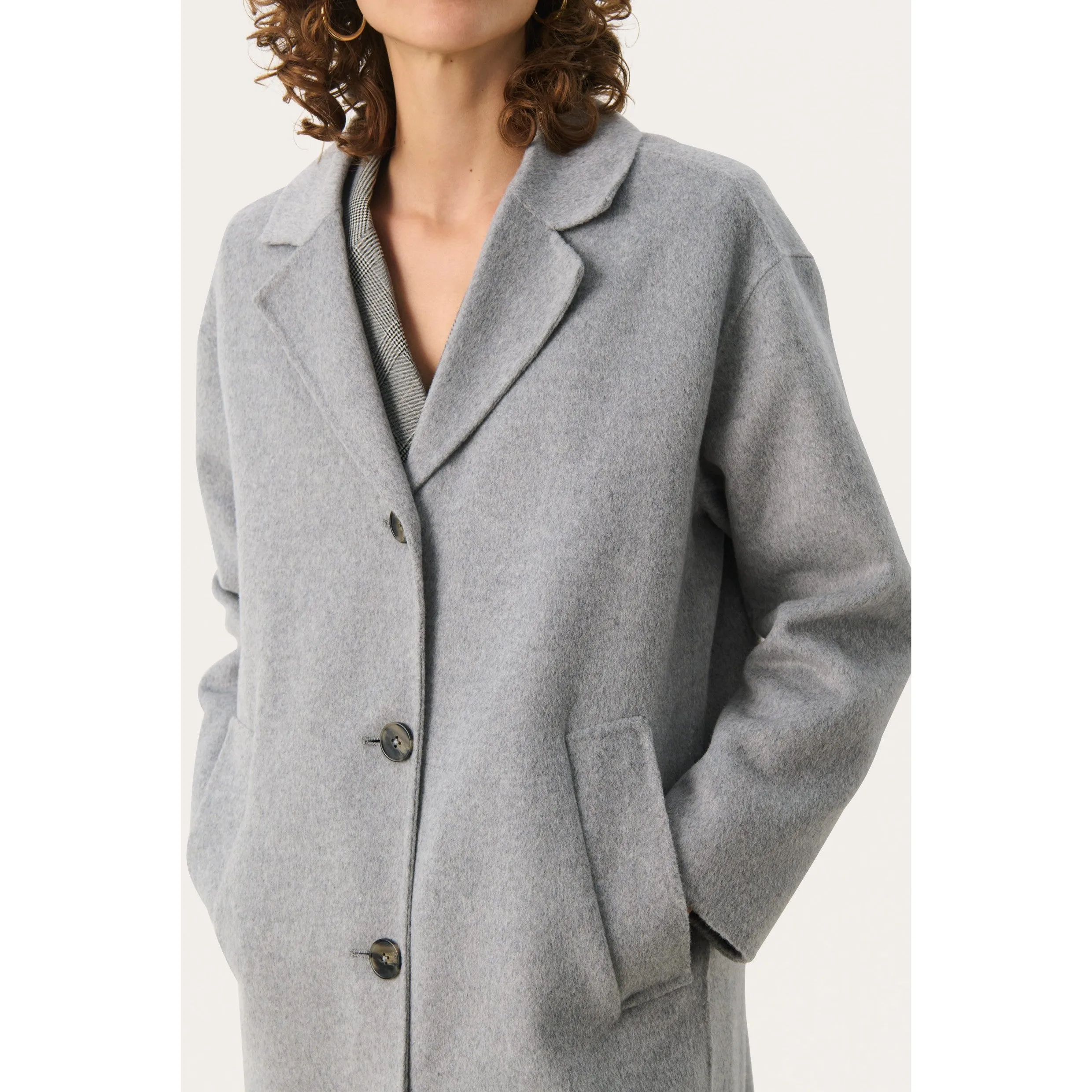 Part Two Lorelai Coat in Light Grey Melange 30308734