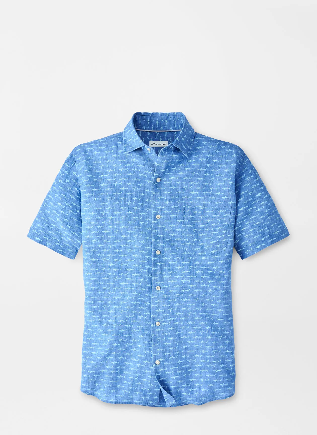 PETER MILLAR Synchronized Swimming Linen Short-Sleeve Sport Shirt