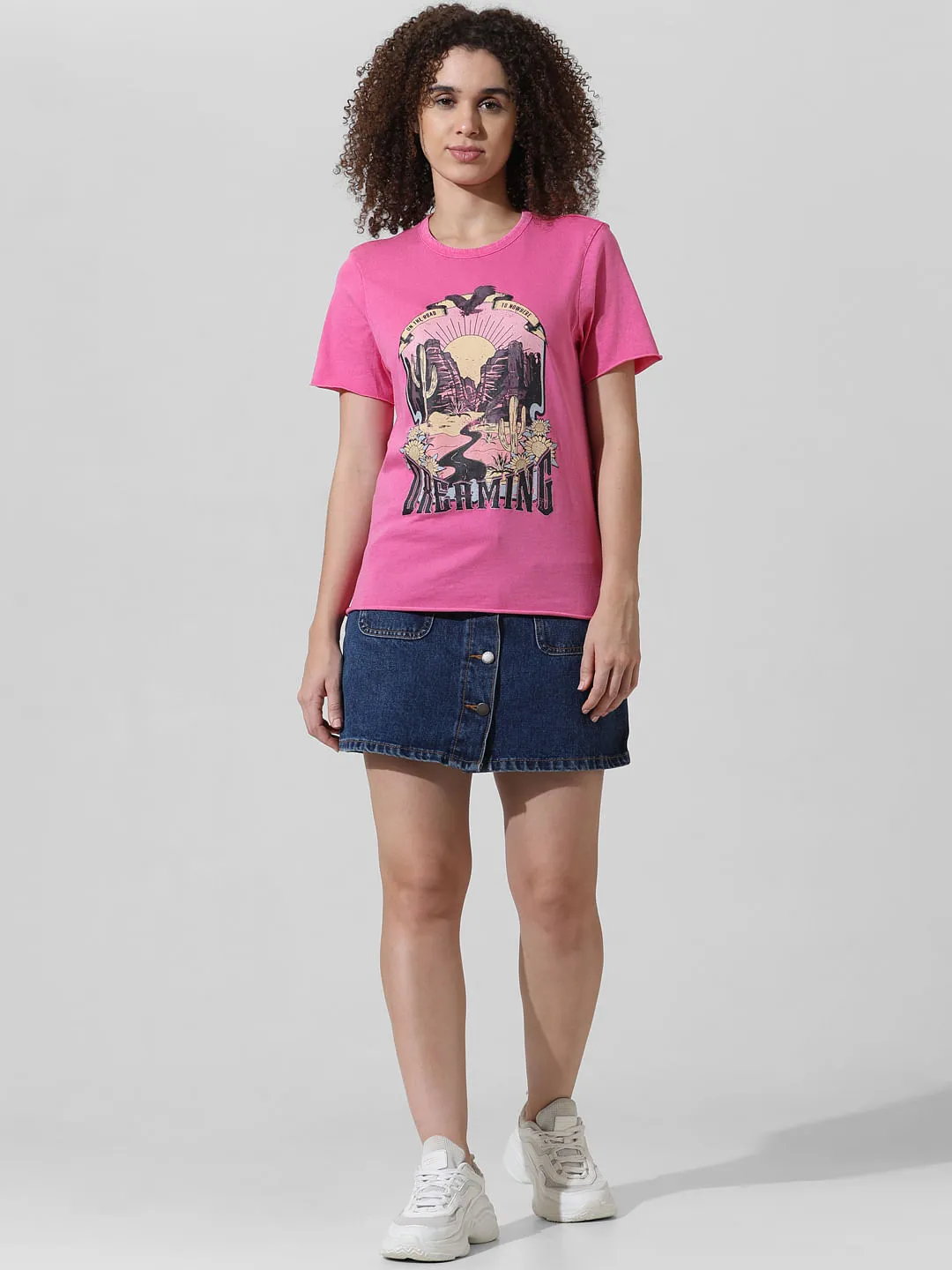 Pink Graphic Print T-shirt