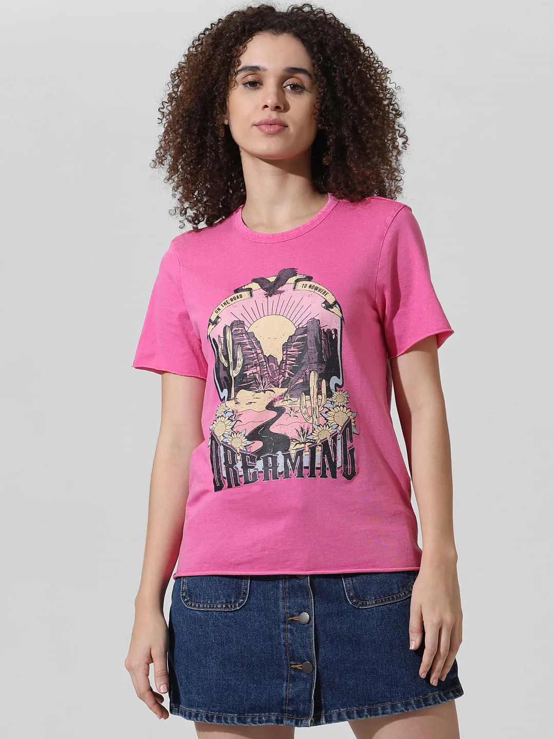 Pink Graphic Print T-shirt