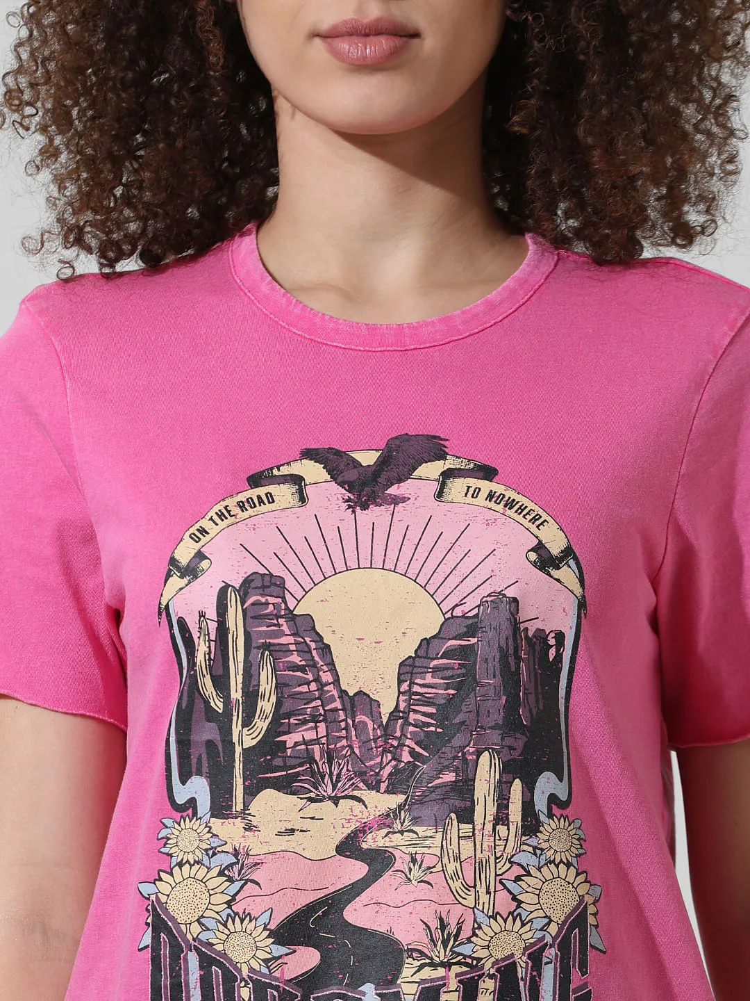 Pink Graphic Print T-shirt