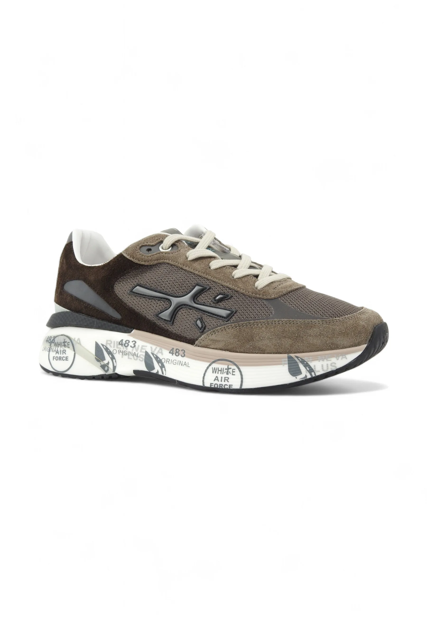 PREMIATA Running Suede Sneaker Uomo Brown Grey MEORUN-6446