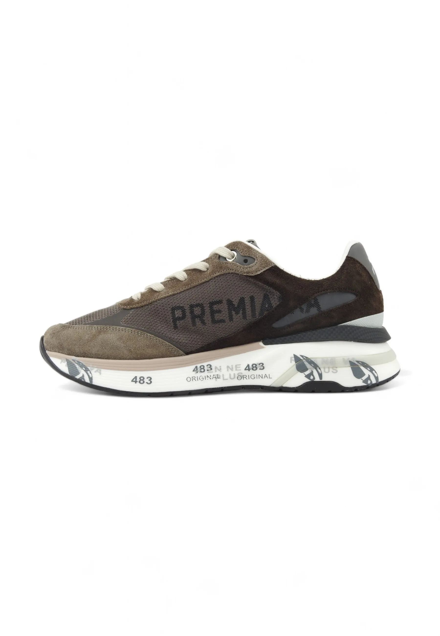 PREMIATA Running Suede Sneaker Uomo Brown Grey MEORUN-6446