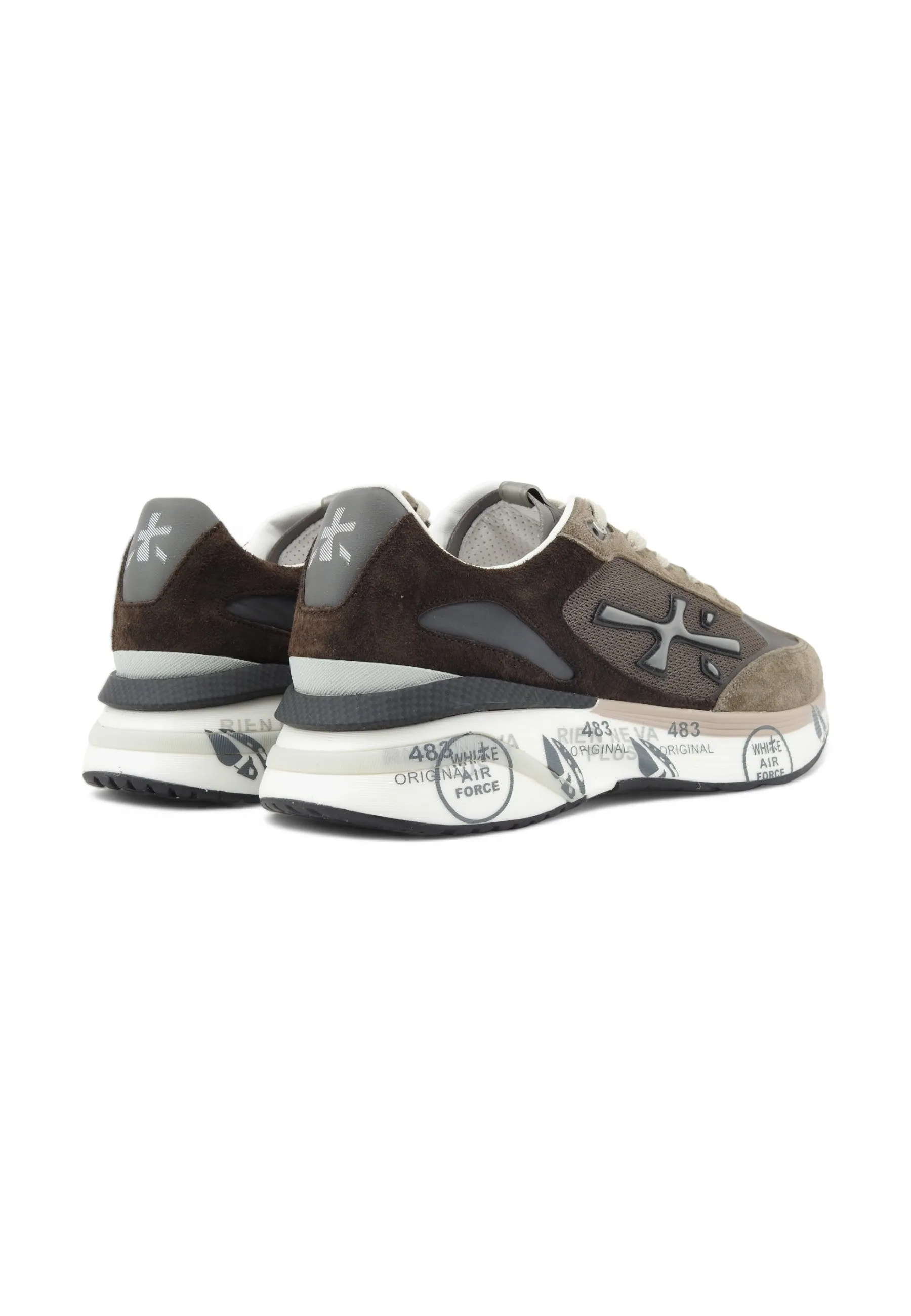 PREMIATA Running Suede Sneaker Uomo Brown Grey MEORUN-6446