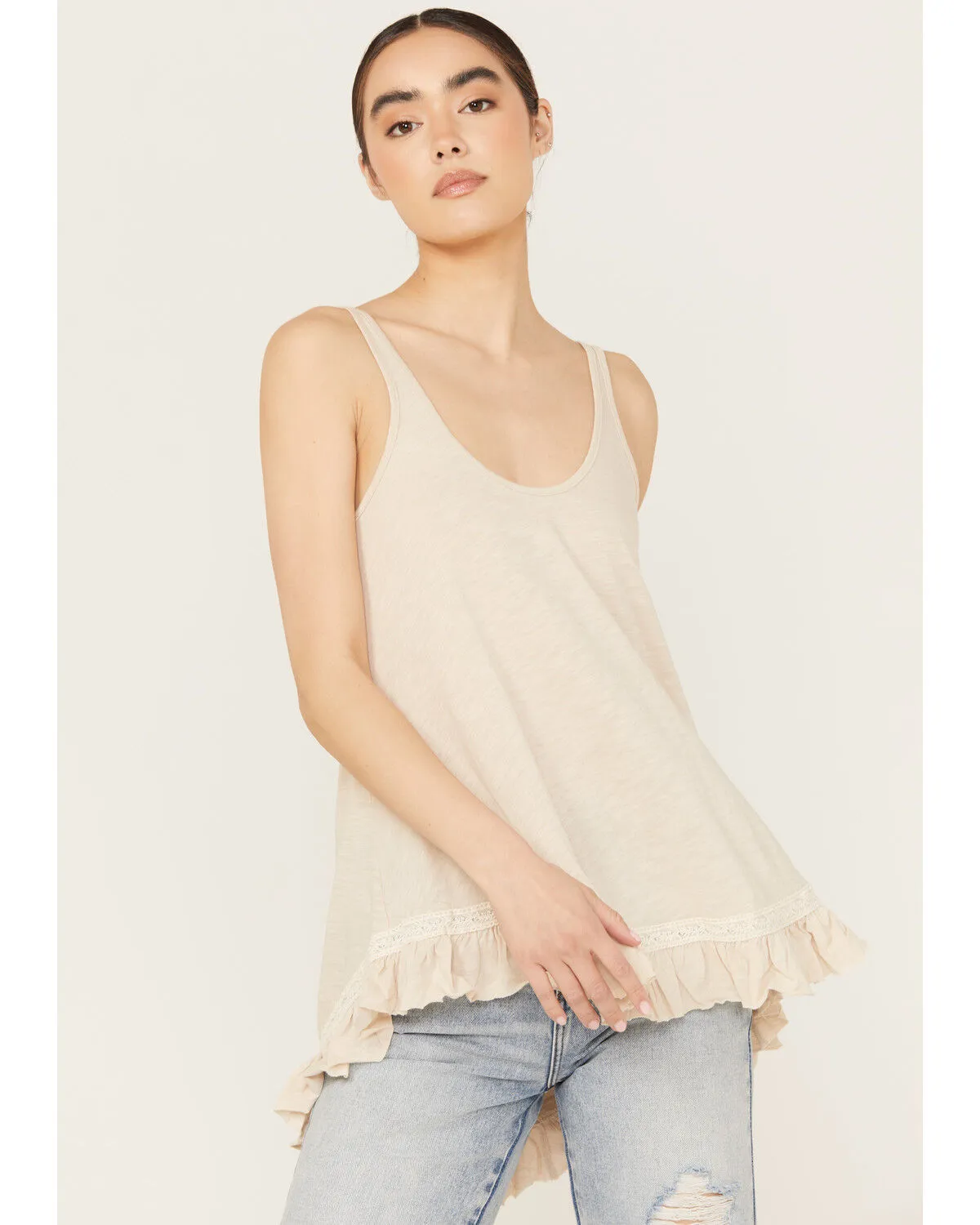 Product Name:  Angie Women's Ruffle Hem Tank Top