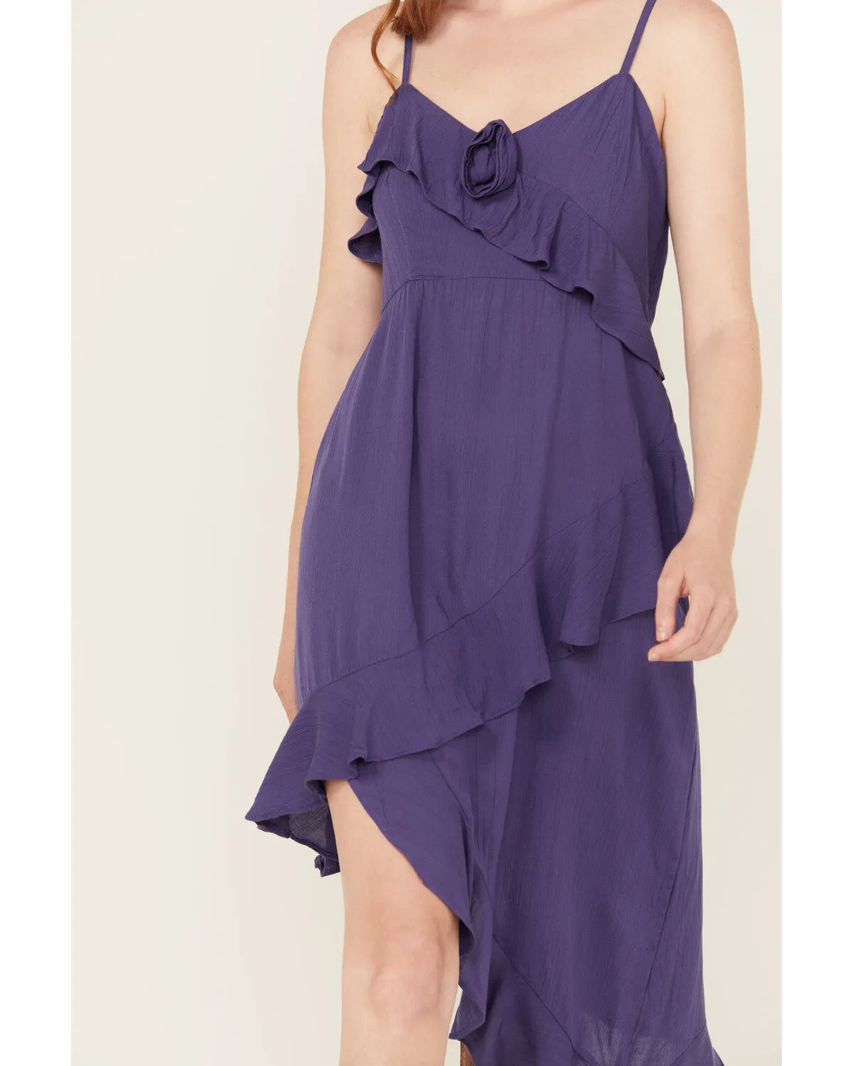 Product Name:  Angie Women's Solid Ruffle Hem Sleeveless Mini Dress