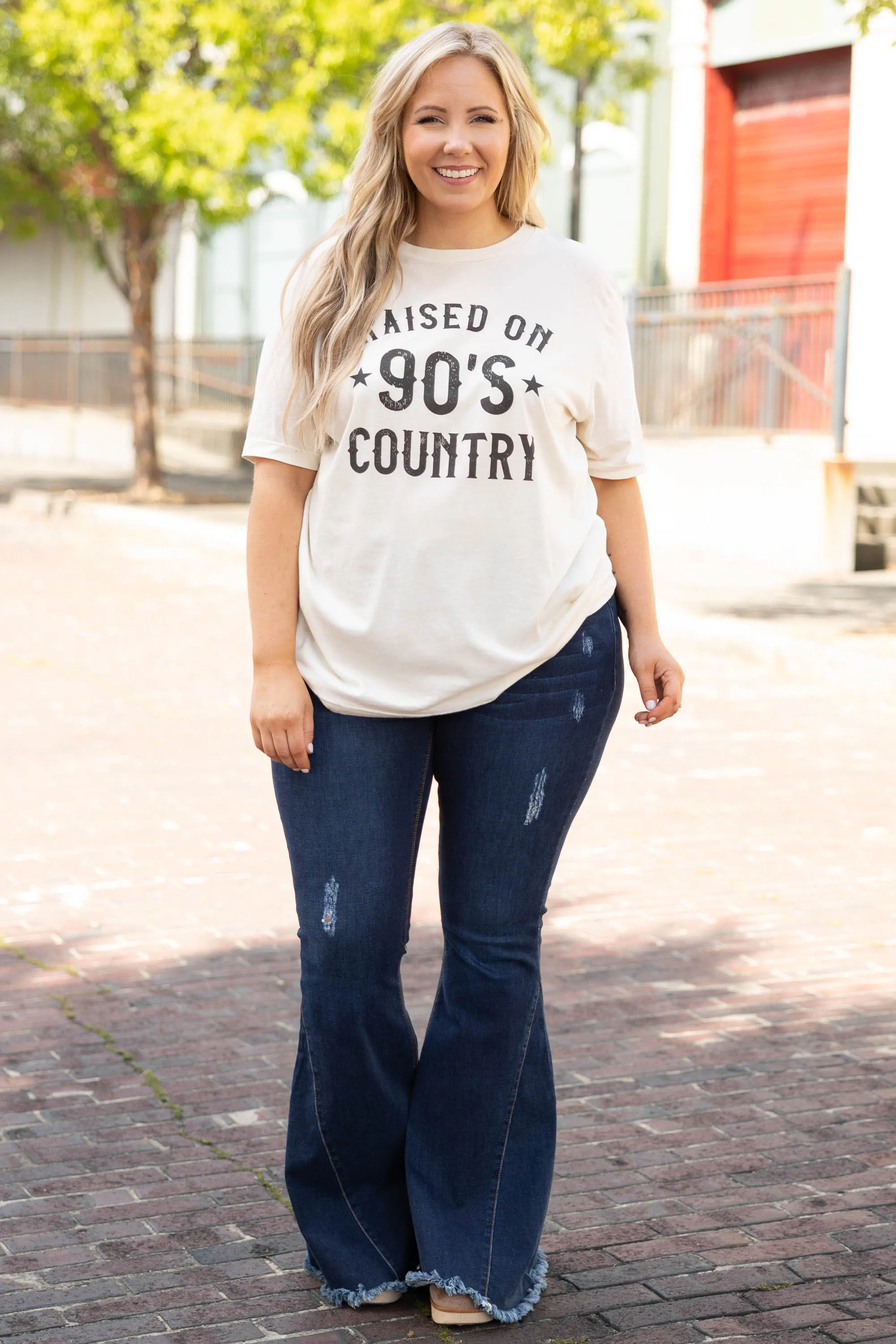 Raised On 90's Country Tee, Natural