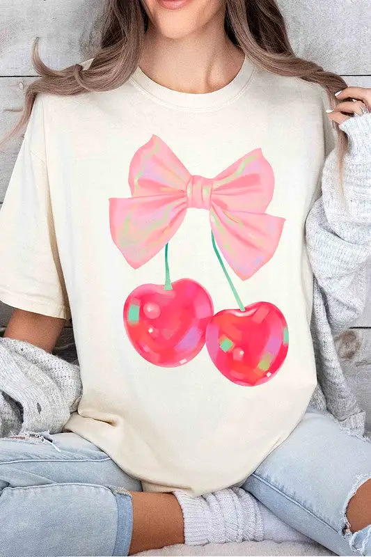 RETRO CHERRY WITH RIBBON Graphic T-Shirt