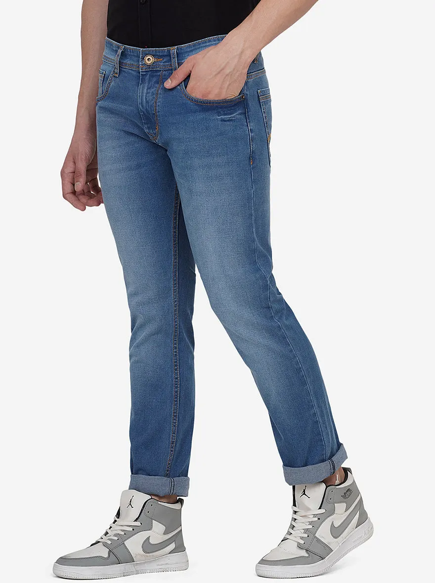 River Blue Washed Straight Fit Jeans | Greenfibre