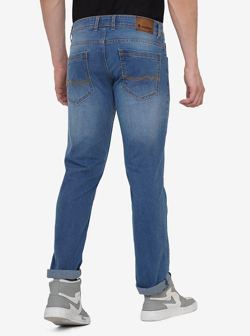 River Blue Washed Straight Fit Jeans | Greenfibre