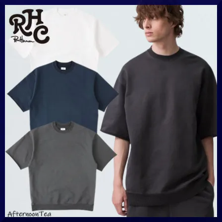 Ron Herman  |Unisex Sweat Street Style Cropped Plain Short Sleeves Logo