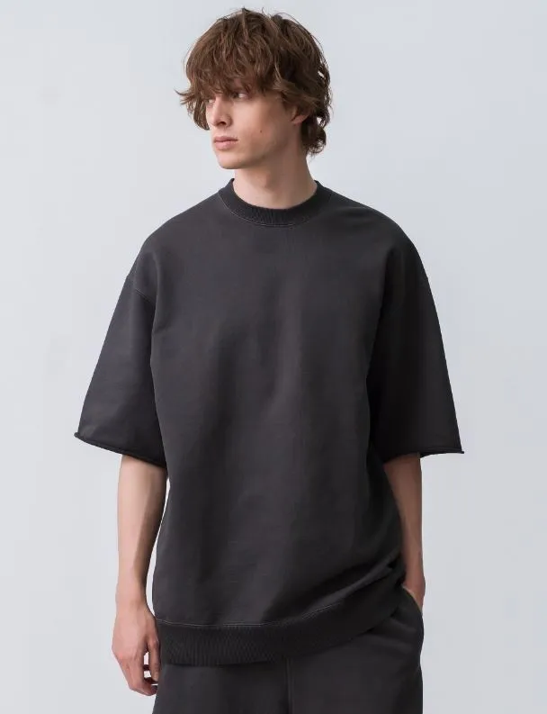 Ron Herman  |Unisex Sweat Street Style Cropped Plain Short Sleeves Logo