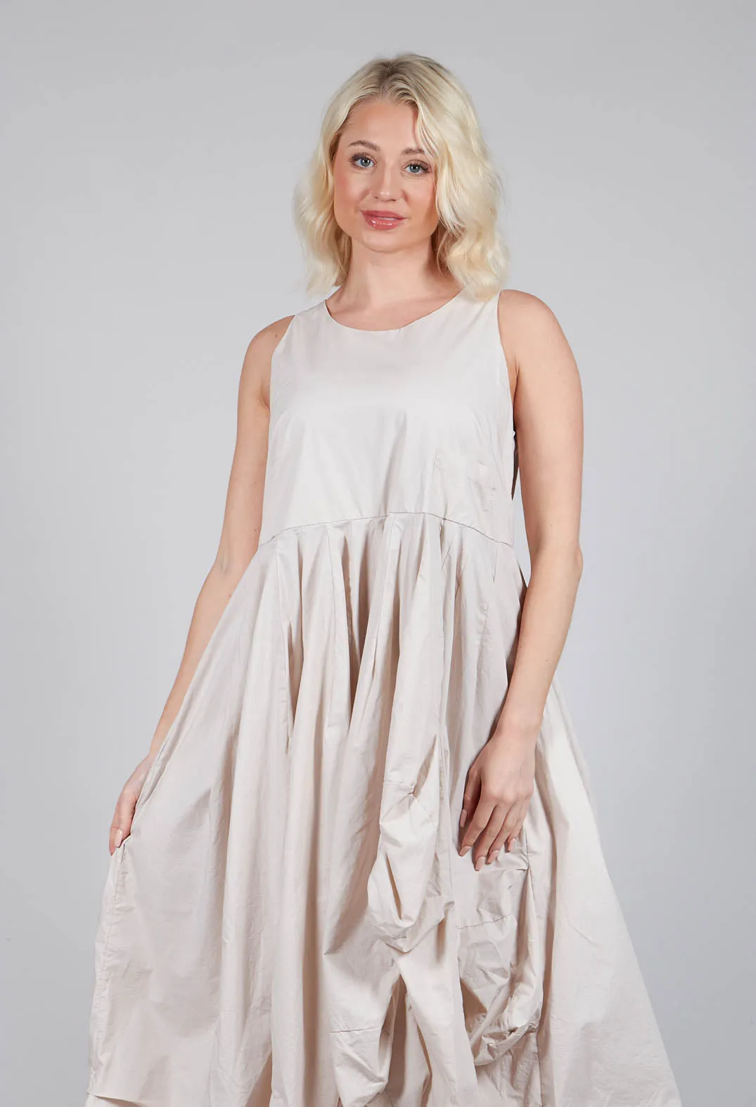 Ruffle Hem Dress in Beige