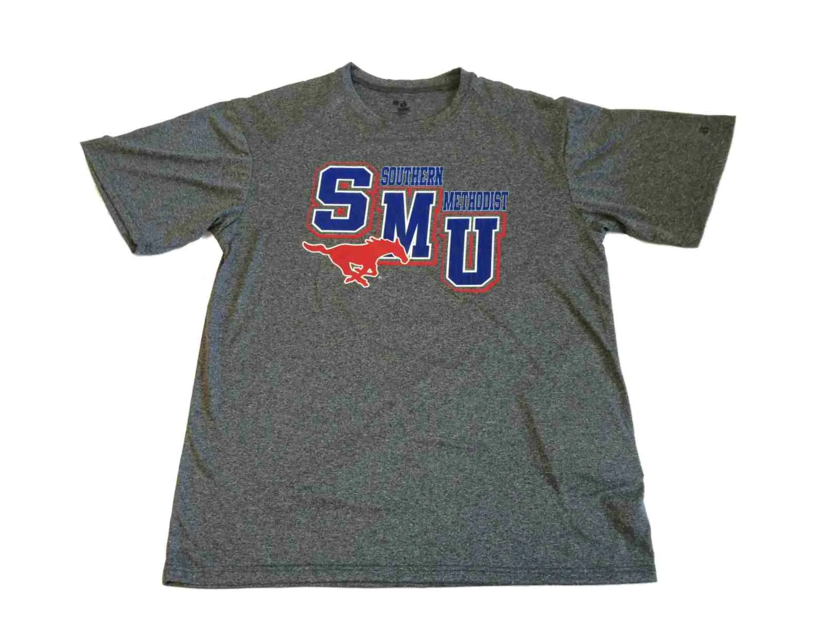 SMU Mustangs Badger Sport Charcoal Gray Short Sleeve Crew Neck T-Shirt (L)