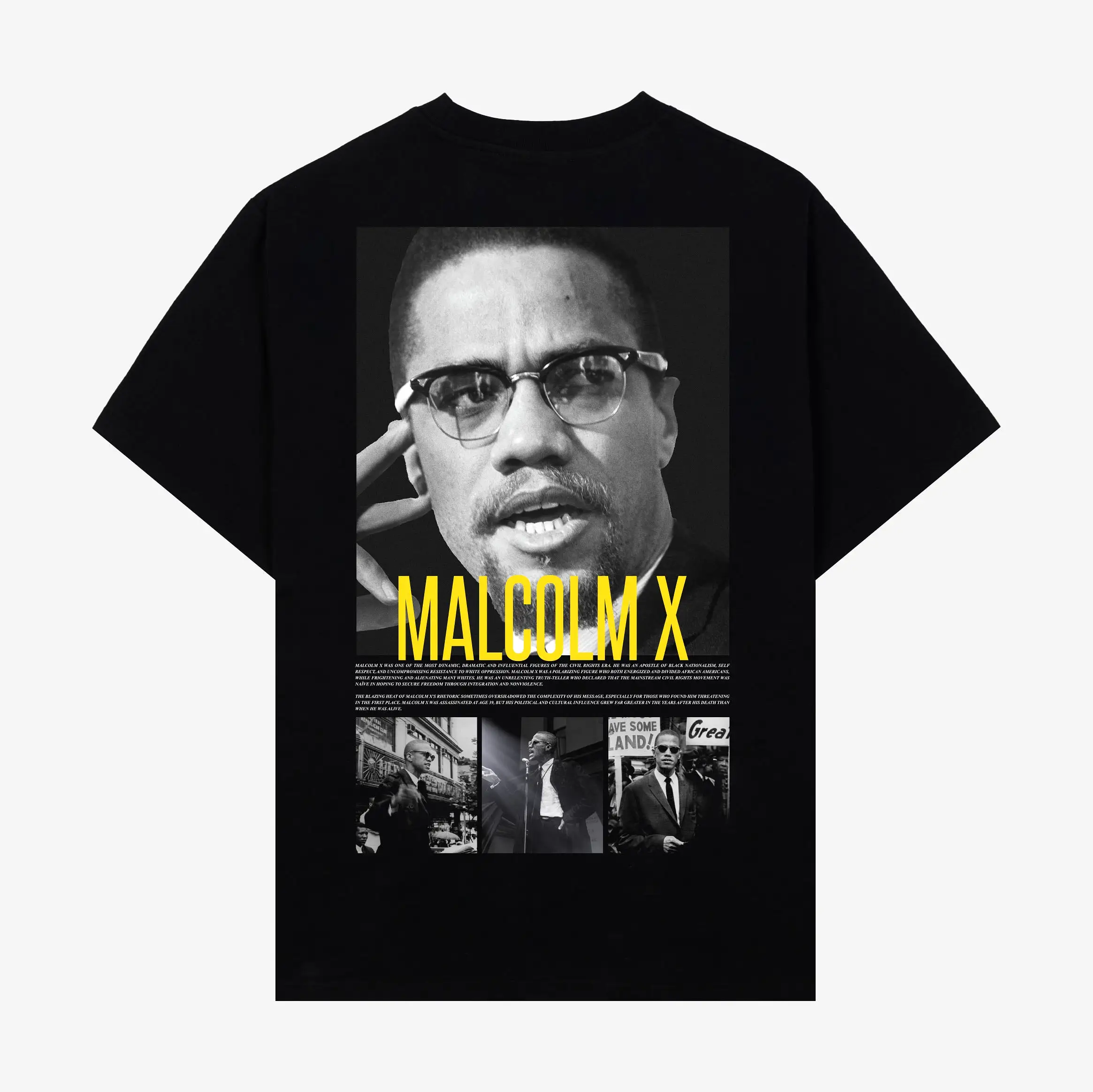 SP x Malcom X Montage Mens Short Sleeve Shirt (Black/Yellow)