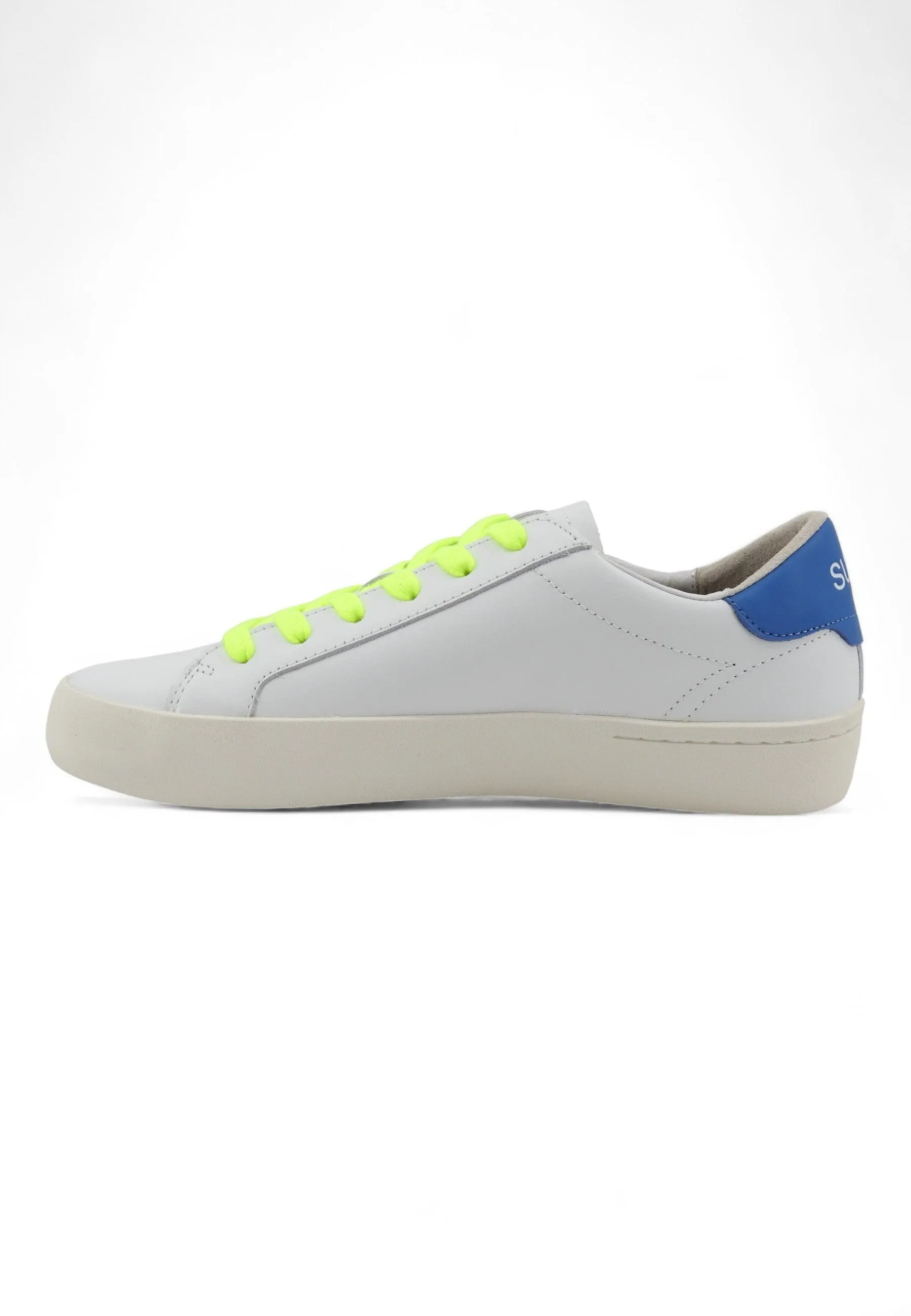 SUN68 Street Leather Sneaker Uomo Bianco Avio Z34140