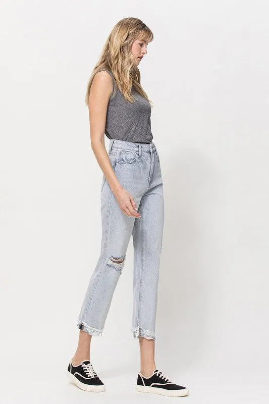 SUPER HIGH RELAXED CUFFED STRAIGHT JEAN