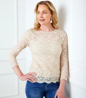 Three Quarter Sleeve Lace Top