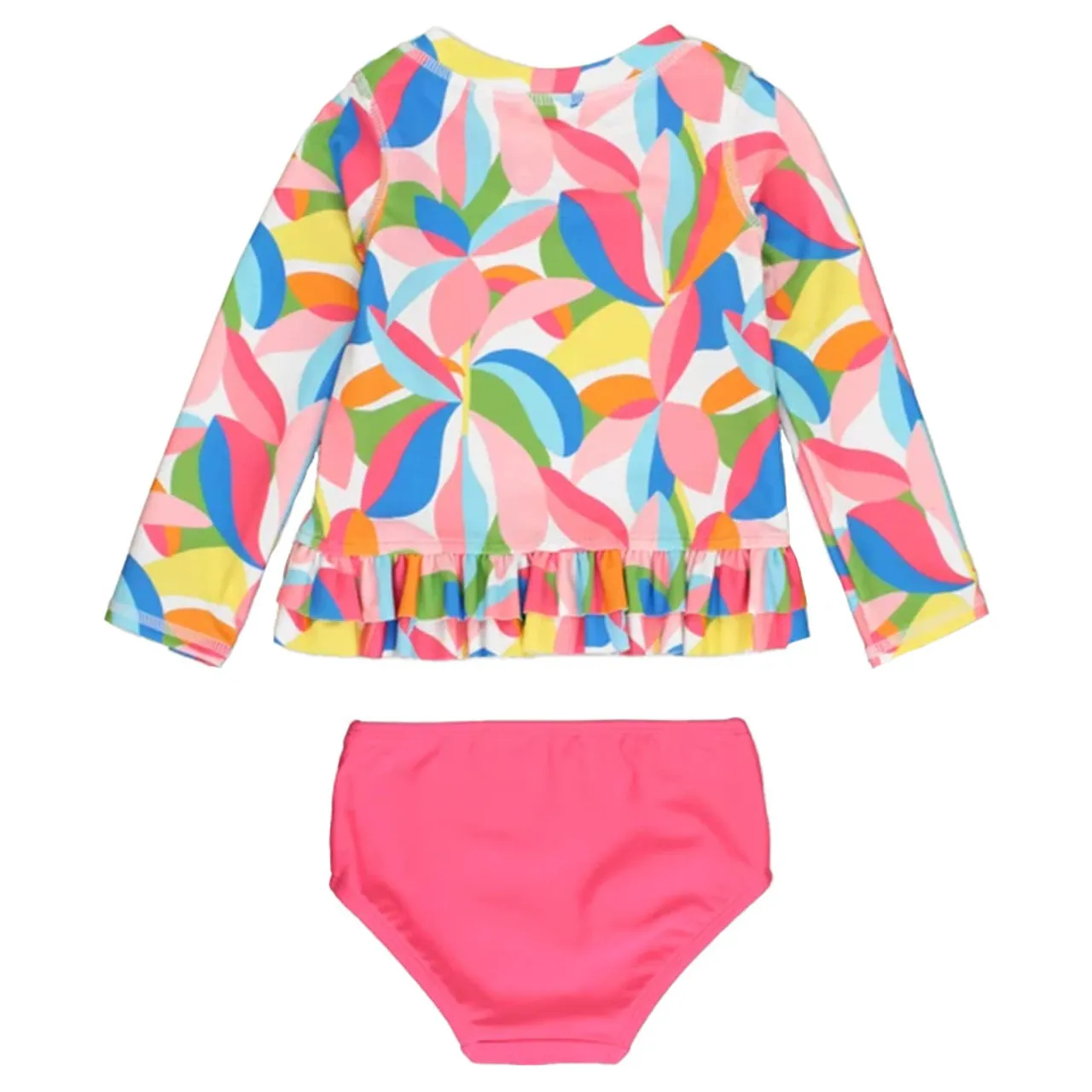 Toddler Girls' RuffleButts Ruffle Hem Rash Guard Two Piece