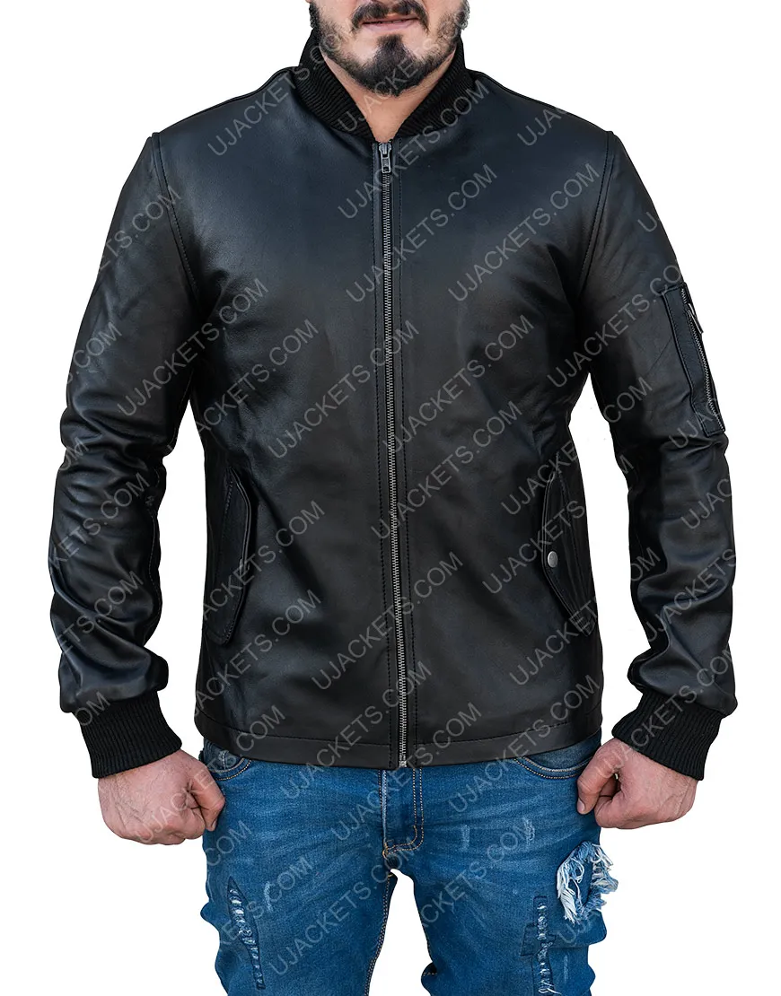 Tommy Egan Power Black Bomber Jacket | Joseph Sikora Leather Jacket