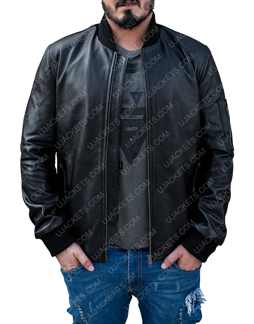 Tommy Egan Power Black Bomber Jacket | Joseph Sikora Leather Jacket