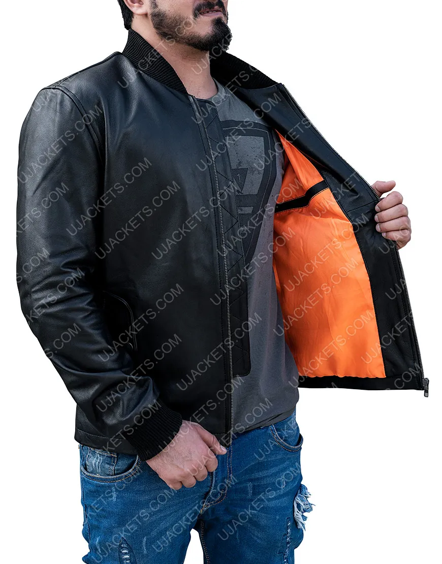 Tommy Egan Power Black Bomber Jacket | Joseph Sikora Leather Jacket